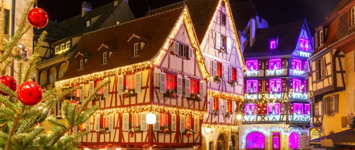 Casco histórico de Colmar en Navidad