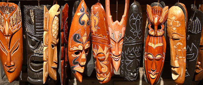 Máscaras en el Mercado de Paja, Nassau