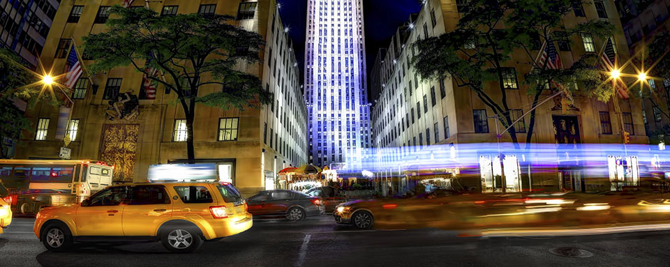 Iluminación nocturna Rockefeller Center
