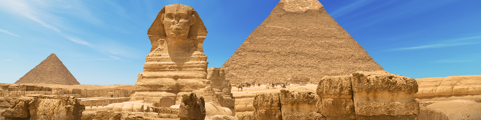 Panorámica de la Esfinge y pirámides de Guiza