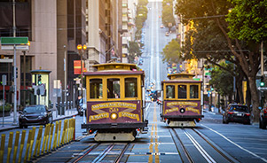 Tranvías en una calle de San Francisco
